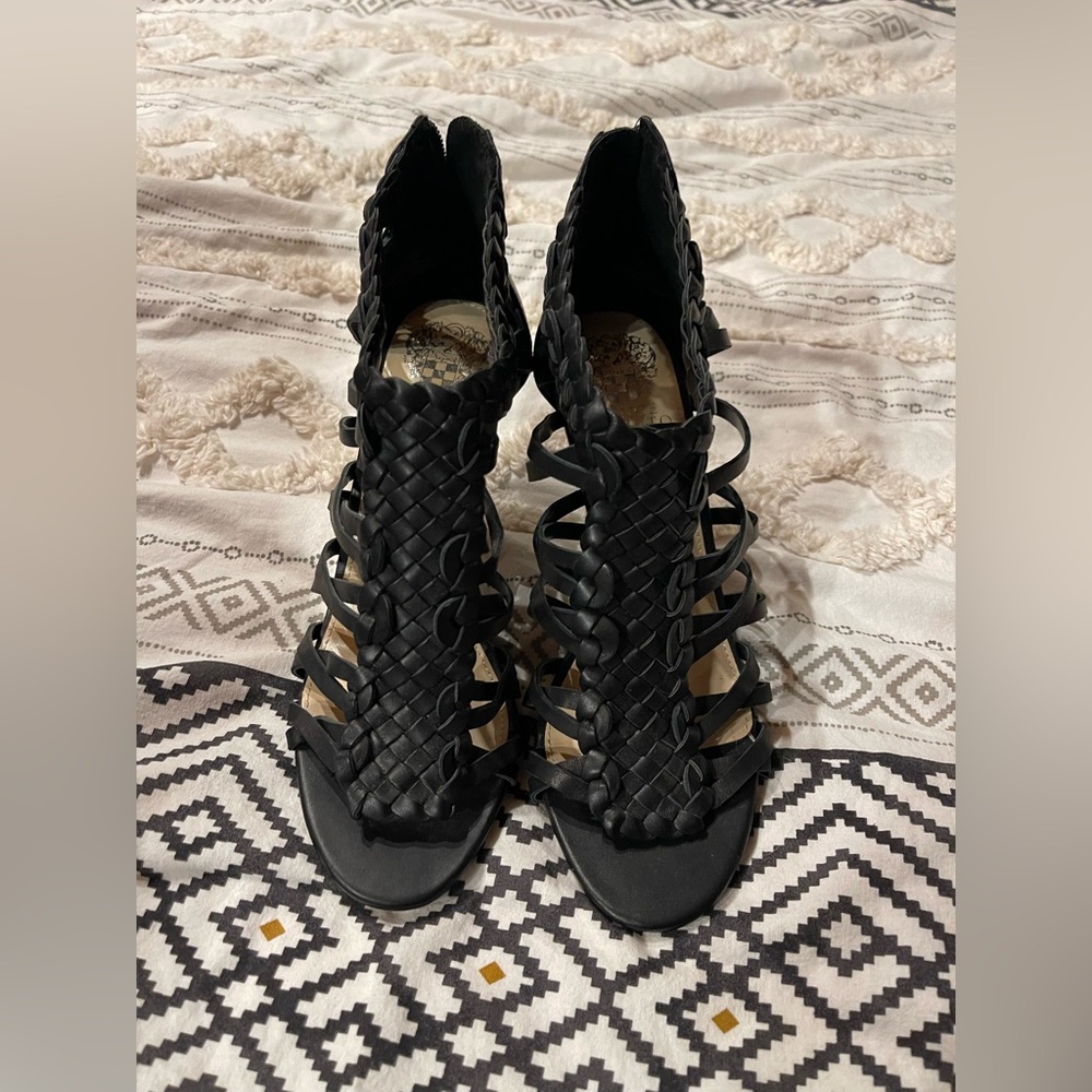 Vince Camuto Black Braided Heels